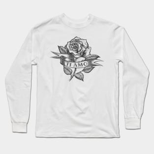 Rose with Ribbon Tattoo Long Sleeve T-Shirt